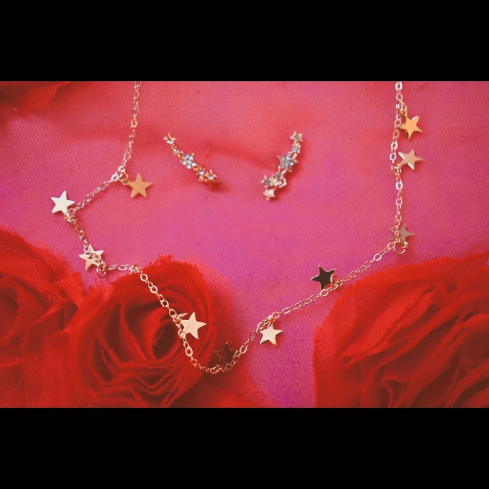 Star necklace and earring set